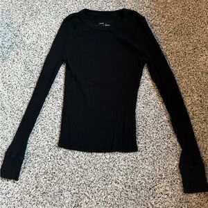 Women's Black Long Sleeve Top
